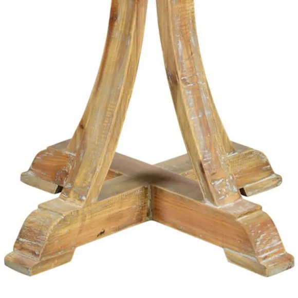 Kirkland's Home Accent & End Tables-Natural Wooden Arched Base Round Top Accent Table