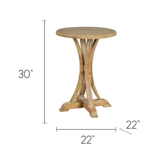 Kirkland's Home Accent & End Tables-Natural Wooden Arched Base Round Top Accent Table