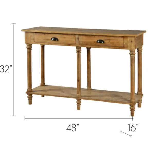 Kirkland's Home Console Tables-Natural Wooden 2-Drawer Console Table