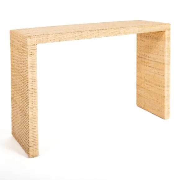 Kirkland's Home Console Tables-Natural Woven Rat Console Table