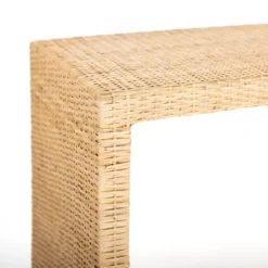 Kirkland's Home Console Tables-Natural Woven Rat Console Table