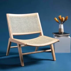 Kirkland's Home Accent Chairs-Natural Woven Rat Low-Slung Accent Chair