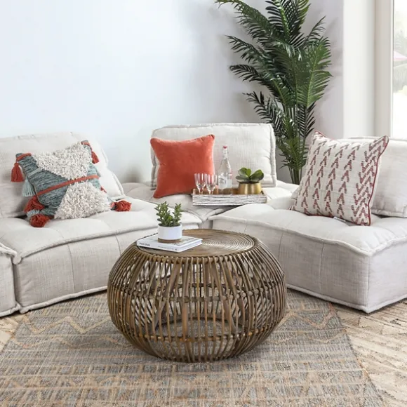 Kirkland's Home Coffee Tables-Natural Woven Rat Round Coffee Table