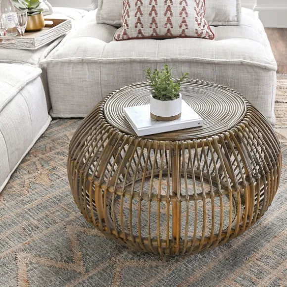 Kirkland's Home Coffee Tables-Natural Woven Rat Round Coffee Table