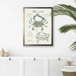 Kirkland's Home Framed Art-Nature Study Of A Blue Crab Framed Art Print