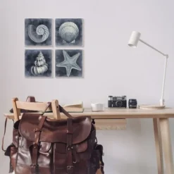 Kirkland's Home Framed Art-Nautical Seashells 4-Pc. Canvas Art Print Set