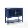 Kirkland's Home Kitchen Islands & Bar Carts-Navy And White Marble Top Kitchen Island