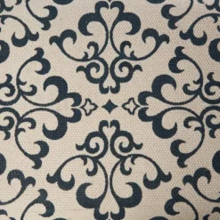 Kirkland's Home Benches & Ottomans-Navy And White Upholstered Scroll Bench