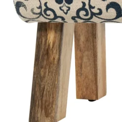 Kirkland's Home Benches & Ottomans-Navy And White Upholstered Scroll Bench