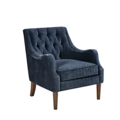 Kirkland's Home Accent Chairs-Navy Button Tufted Accent Chair