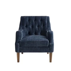 Kirkland's Home Accent Chairs-Navy Button Tufted Accent Chair