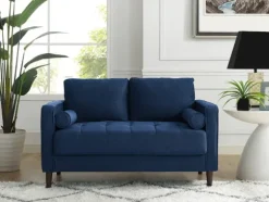 Kirkland's Home Sofas & Loveseats-Navy Chelsea Modern Loveseat