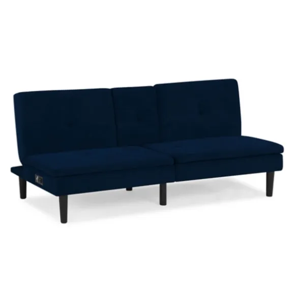 Kirkland's Home Sofas & Loveseats-Navy Console Usb Port Convertible Sofa