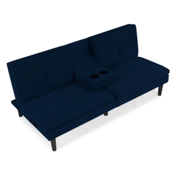 Kirkland's Home Sofas & Loveseats-Navy Console Usb Port Convertible Sofa