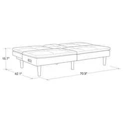 Kirkland's Home Sofas & Loveseats-Navy Console Usb Port Convertible Sofa