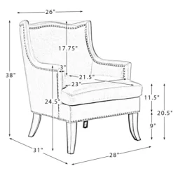 Kirkland's Home Accent Chairs-Navy Faux Leather Wingback Accent Chair