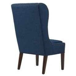 Kirkland's Home Dining Chairs-Navy High Wingback Nailhead Trim Dining Chair