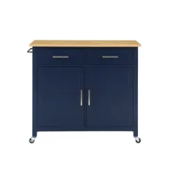 Kirkland's Home Kitchen Islands & Bar Carts-Navy Industrial Kitchen Cart