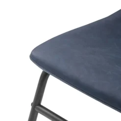 Kirkland's Home Dining Chairs-Navy Leather Industrial Dining Chairs, Set Of 2