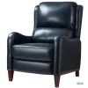 Kirkland's Home Accent Chairs-Navy Leather Nailhead Traditional Recliner