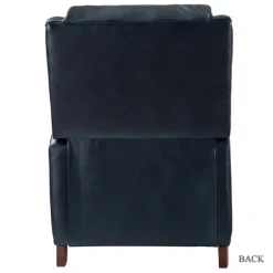 Kirkland's Home Accent Chairs-Navy Leather Nailhead Traditional Recliner