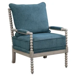 Kirkland's Home Accent Chairs-Navy Liam Turned Leg Accent Chair