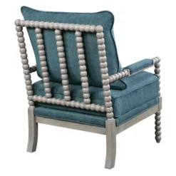 Kirkland's Home Accent Chairs-Navy Liam Turned Leg Accent Chair