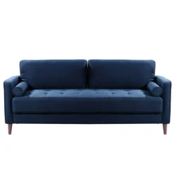 Kirkland's Home Sofas & Loveseats-Navy Lumbar Eucalyptus Sofa