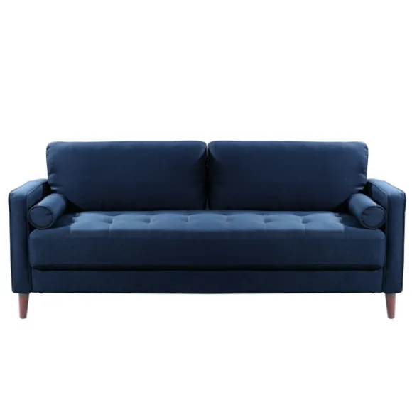 Kirkland's Home Sofas & Loveseats-Navy Lumbar Eucalyptus Sofa