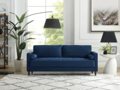 Kirkland's Home Sofas & Loveseats-Navy Lumbar Eucalyptus Sofa