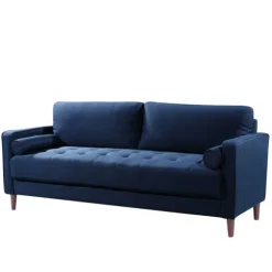 Kirkland's Home Sofas & Loveseats-Navy Lumbar Eucalyptus Sofa