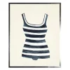 Kirkland's Home Framed Art-Navy Striped Bathing Suit Framed Art Print