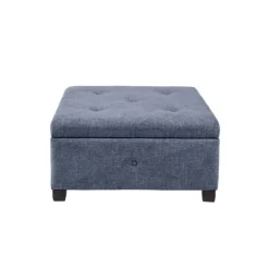 Kirkland's Home Benches & Ottomans-Navy Tufted Square Storage Ottoman