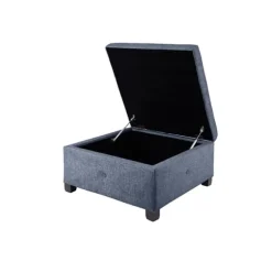 Kirkland's Home Benches & Ottomans-Navy Tufted Square Storage Ottoman