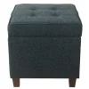 Kirkland's Home Benches & Ottomans-Navy Tufted Upholstered Storage Ottoman