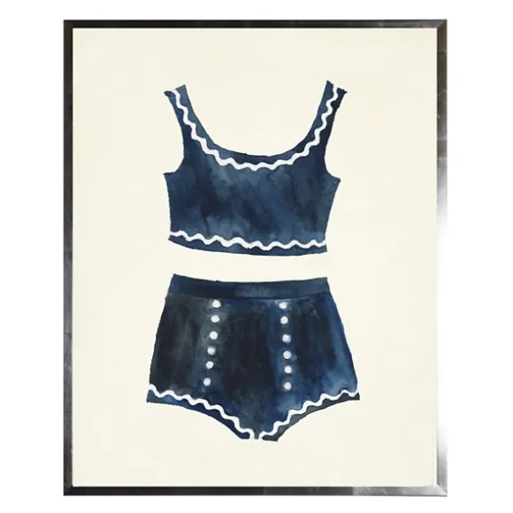 Kirkland's Home Framed Art-Navy Two Piece Bathing Suit Framed Art Print