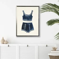 Kirkland's Home Framed Art-Navy Two Piece Bathing Suit Framed Art Print