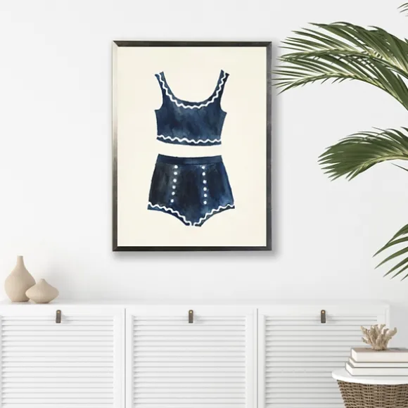 Kirkland's Home Framed Art-Navy Two Piece Bathing Suit Framed Art Print