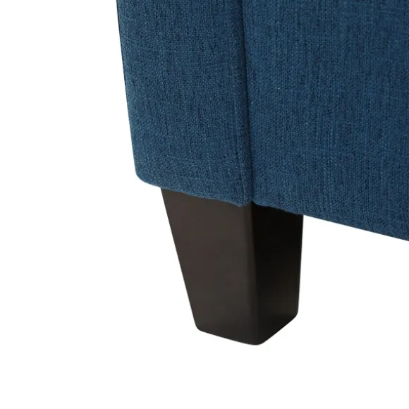 Kirkland's Home Sofas & Loveseats-Navy Upholstered Button Tufted Loveseat