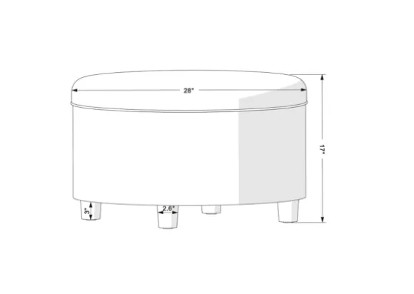 Kirkland's Home Benches & Ottomans-Navy Upholstered Round Storage Ottoman