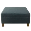 Kirkland's Home Benches & Ottomans-Navy Upholstered Square Storage Ottoman