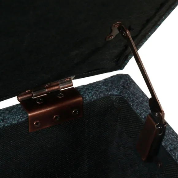 Kirkland's Home Benches & Ottomans-Navy Upholstered Square Storage Ottoman