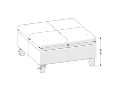 Kirkland's Home Benches & Ottomans-Navy Upholstered Square Storage Ottoman