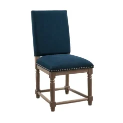Kirkland's Home Dining Chairs-Navy Upholstered Wood Dining Chairs, Set Of 2