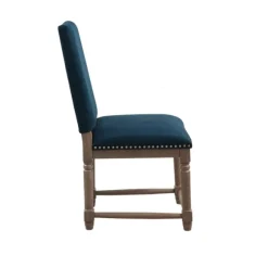 Kirkland's Home Dining Chairs-Navy Upholstered Wood Dining Chairs, Set Of 2