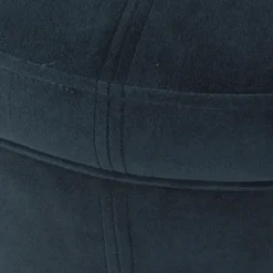 Kirkland's Home Benches & Ottomans-Navy Velvet Upholstered Round Storage Ottoman