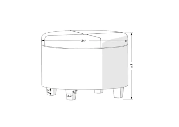 Kirkland's Home Benches & Ottomans-Navy Velvet Upholstered Round Storage Ottoman