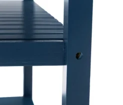 Kirkland's Home Kitchen Islands & Bar Carts-Navy Wood And Stainless Steel Top Kitchen Cart