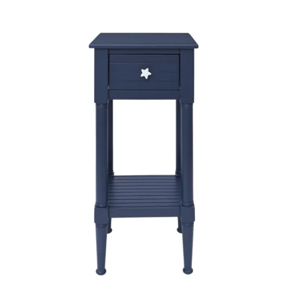 Kirkland's Home Accent & End Tables-Navy Wood Coastal Compact Accent Table