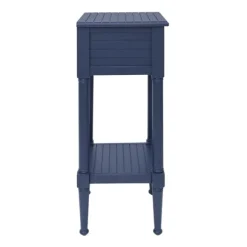 Kirkland's Home Accent & End Tables-Navy Wood Coastal Compact Accent Table